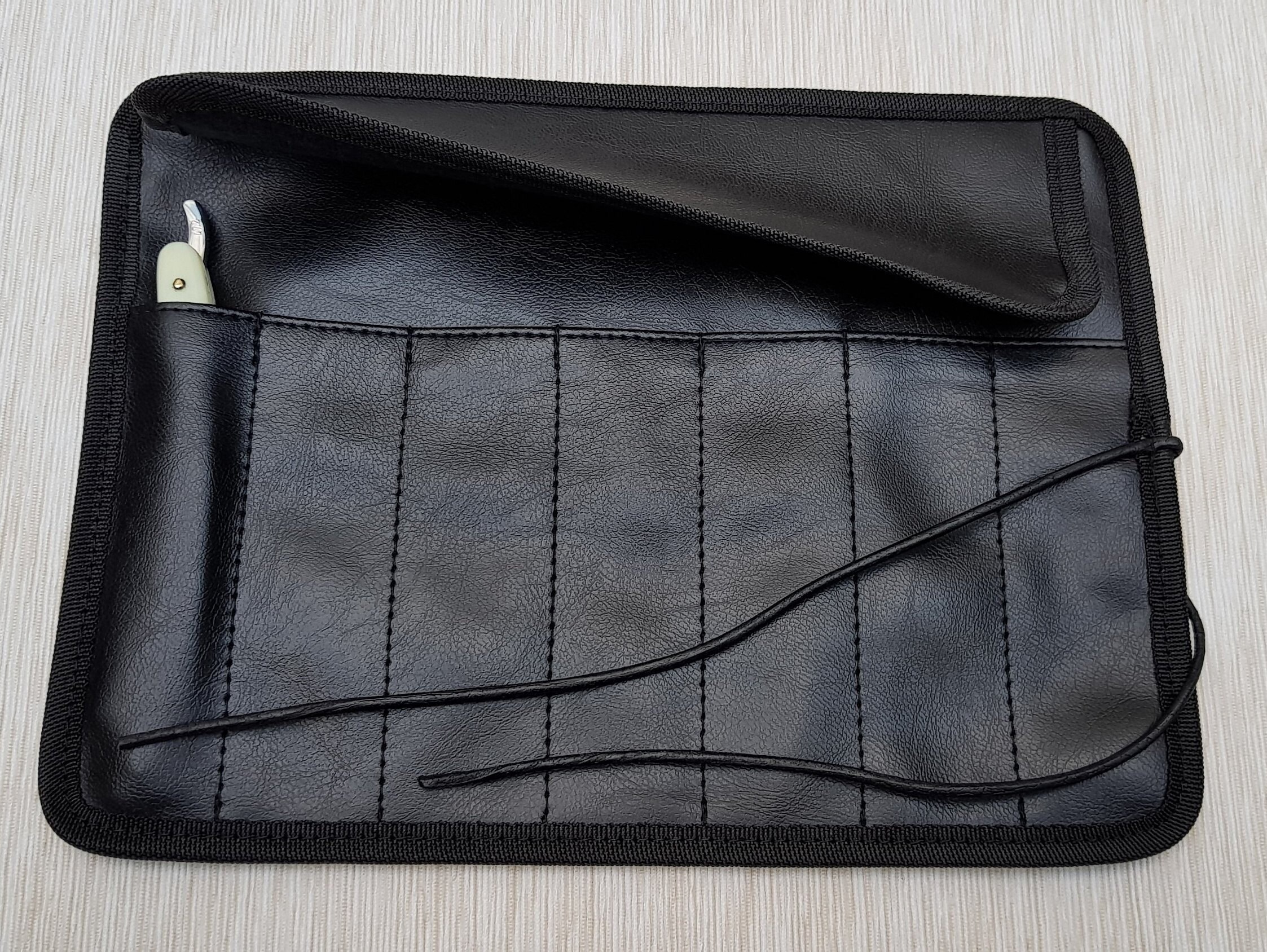 7day Straight Razor Black Faux Leather Roll/case by Windrose Etsy