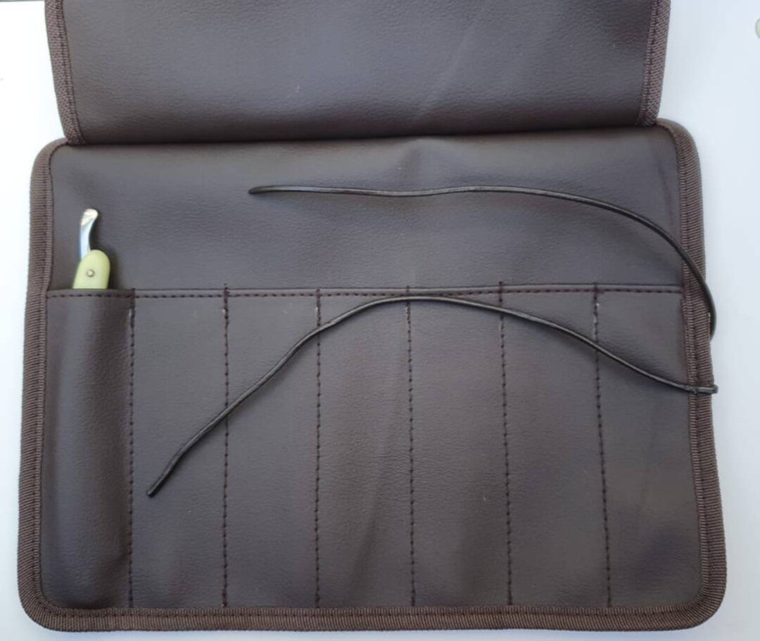 7day Straight Razor Brown Faux Leather Roll/case by Windrose Etsy