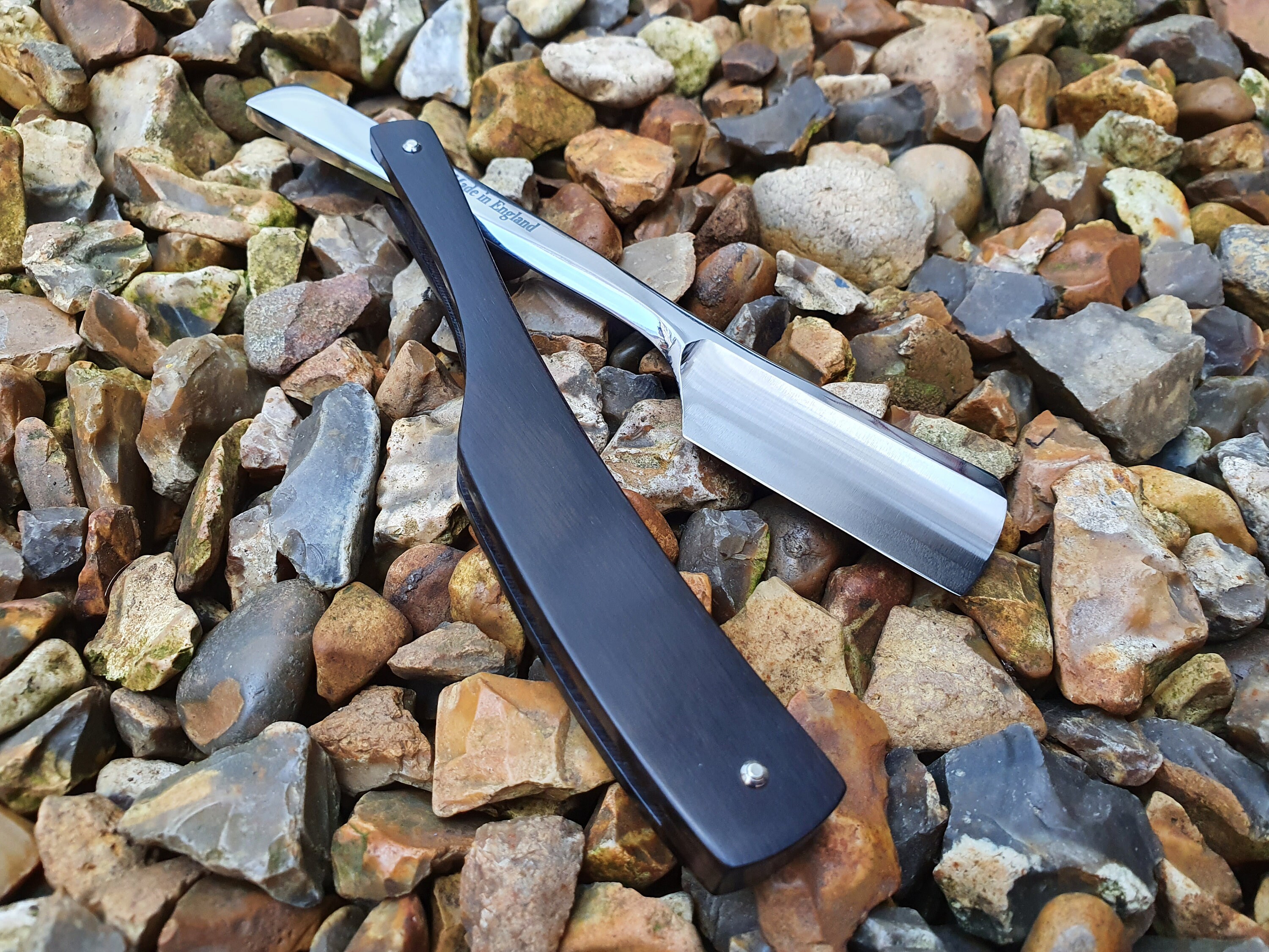 Japanese style Straight razor by Windrose 6/8th Ebony handle Etsy