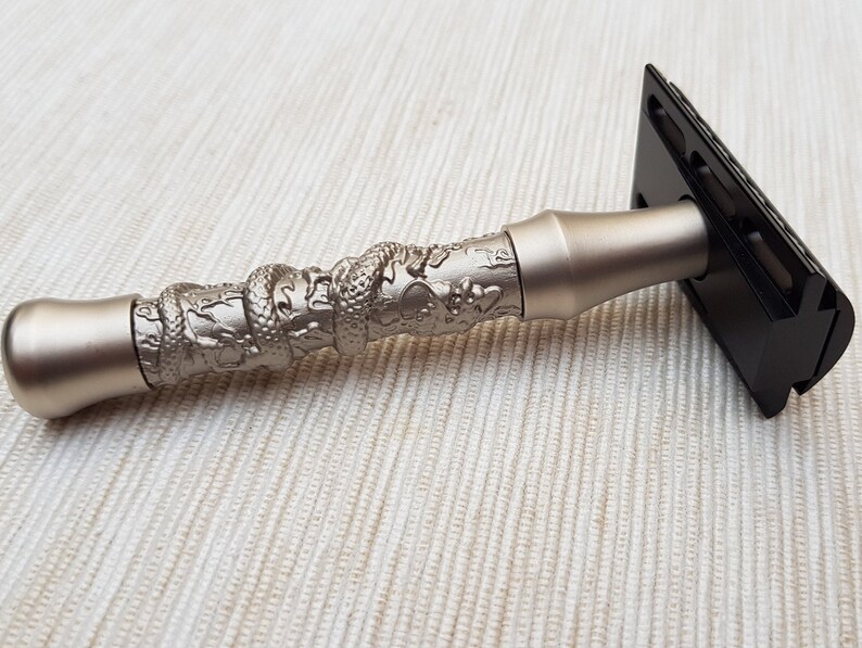 Windrose Safety Razor Handle Brass Dragon Design Satin Finish Etsy Canada