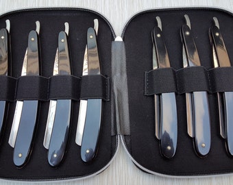 7 Tage Rasiermessertasche aus schwarzem Kunstleder mit Reißverschluss von Windrose