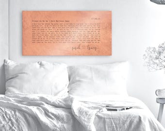 Custom Lyric Sign, Gift for Husband, 7 Year Wedding Anniversary, Song Lyric Sign, First Dance Print, 7th Anniversary Gift, Copper Gift