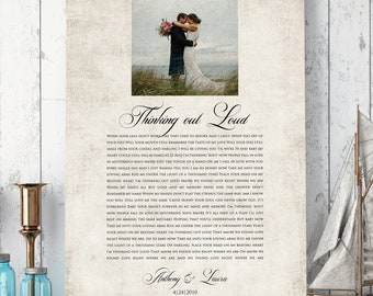 Personalized Song Lyrics Cotton Canvas: Anniversary Wall Art