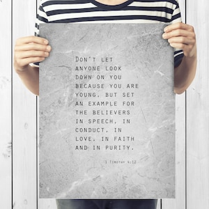 1 Timoteüs 4:12 teken, christelijk teken, christelijk cadeau heren, 10-jarig jubileumcadeau, cadeau voor missionaris, predikant cadeau, tinnen cadeau voor hem,