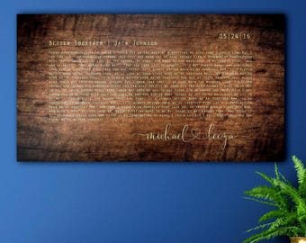 Rustic, Wood Anniverary Gift, Wood sign with Lyrics, 5th Anniversary Gift, Song Lyric Sign, 5 Year Anniversary Gift, Personalized Wood Gift