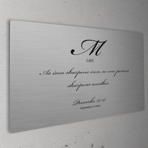 Iron Sharpens Iron, Couple&#39;s art, Wedding gift for bride and groom, 6th Anniversary, Gift Metal Print, Proverbs 27:17, Iron Anniversary Gift