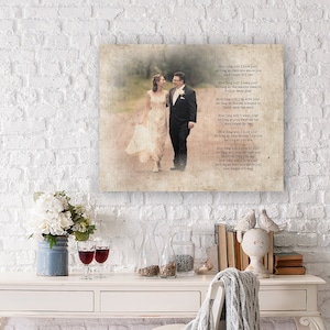 Personalized Anniversary Cotton Canvas: Photo & Song Lyrics Wall Art