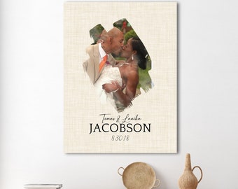 Cotton 2nd Anniversary Gift, Photo on Cotton, 2 Year anniversary Gift, 2nd Anniversary cotton Gift, Personalized Cotton Anniversary Gift