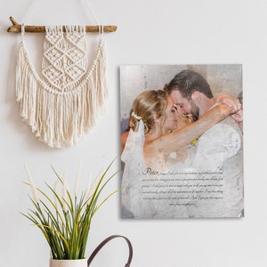 Photo Gift on Tin, 10th Anniversary Tin Gift, Wedding Photo Gift, Wedding vows on tin, 10 Year Gift, Tenth Anniversary Tin, Photo on Metal