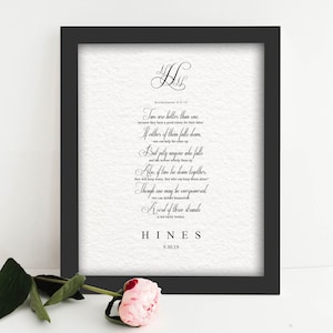 Framed Wedding Scripture, Ecclesiastes 4:9-12 Framed, Couple Gift, Scripture for Bride and Groom, Christian wedding gift, His and her gift