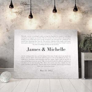 Personalized Wedding Vow Tin Art, Custom Wedding Vow Wall Art, Our Vows, 10th Anniversary Gift on Tin, Tin Gift, Gift for Husband, Metal art