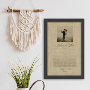 Linen Anniversary Gift, 4th Anniversary Linen Gift, Photo on Linen, Custom Linen gift, Anniversary Gift for 4 Year, 4th Anniversary Linen