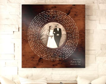 Personlig sångtextskiva i brons med fotoplakett