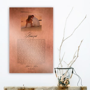 Copper Gift, Photo on Copper, 7th Anniversary, Song on Copper, Anniversary Photo, 7 Year Anniversary Gift, Our Song on Metal, 7th year Gift