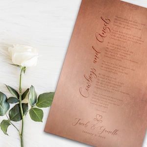 7 Year Wedding Anniversary Gift, Our Song on Copper, Copper Anniversary Gift, Personalized Copper Gift, 7th anniversary gift, Romantic Gift