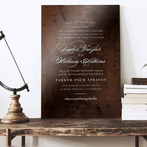 Wedding invitation, Bronze, Anniversary Gift, Plaque, For Couple,  on Bronze, 8 Year, Gift, 8th Anniversary Gift, Personalized, Newlywed