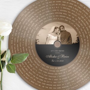 Personalized First Dance Record, Our Song Gift, Portrait, Custom Song Album Plaque,  Husband Anniversary Gift, 19th Anniversary Gift Plaque