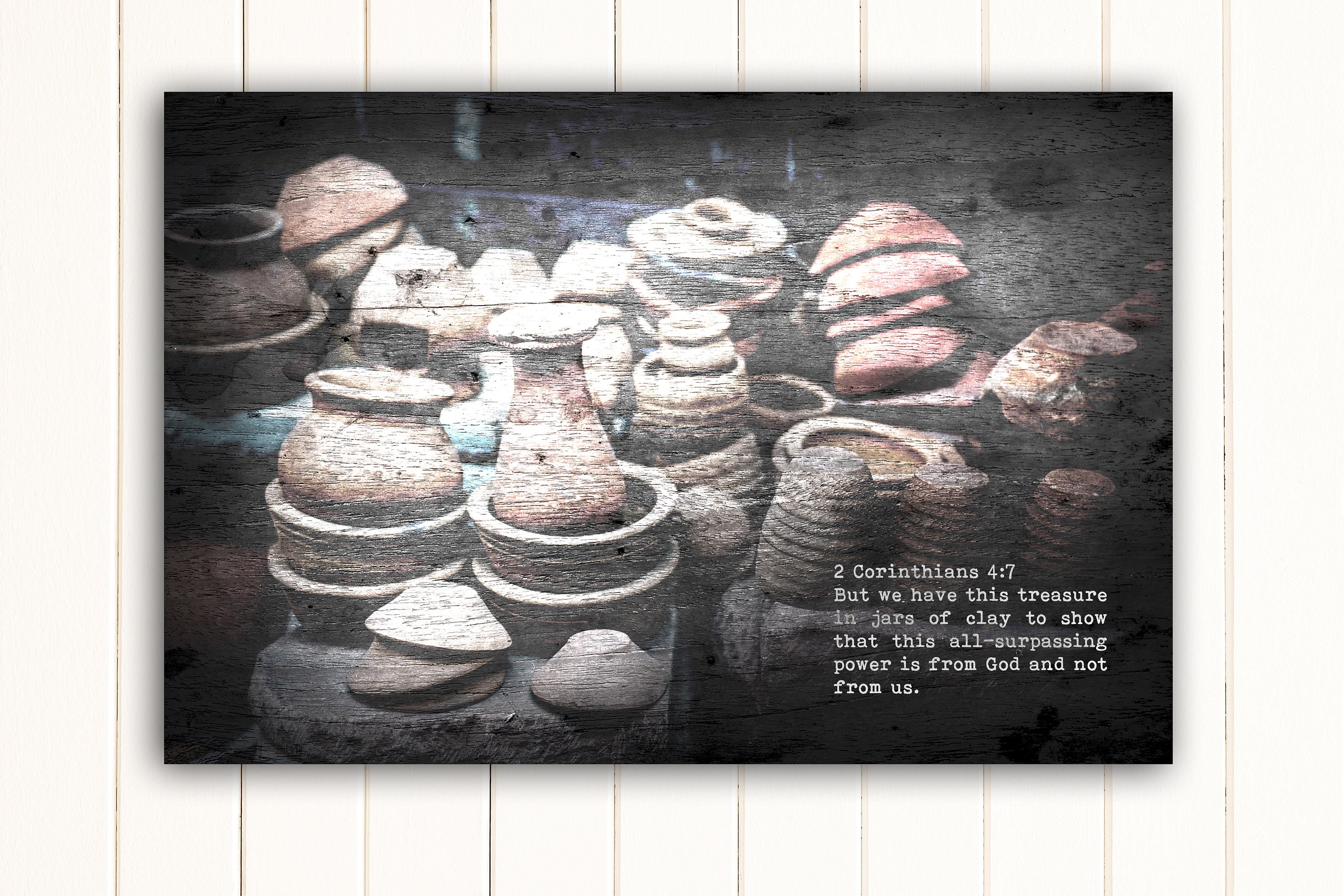 2 Cor 47 Jars of Clay Canvas Bible Verse Art Wood Etsy