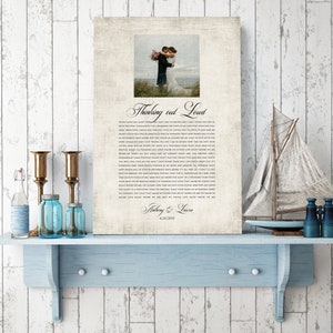 Personalized Song Lyrics Cotton Canvas: Anniversary Wall Art