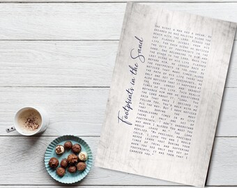Rustic Footprints in the Sand Wood Plaque: Bereavement Gift