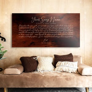 First Dance Lyrics Wall Decor, Metal Sign, Wedding Song Art, Custom Song Lyric Art, Bronze Anniversary Gift, Plaque, Personalized, wife gift