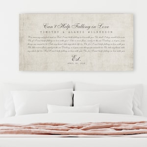 Personalized Anniversary Wall Art, Canvas Song Art, 2 Year Anniversary Gift, Gift For Her, Lyrics on Canvas,  2nd Anniversary Cotton Gift