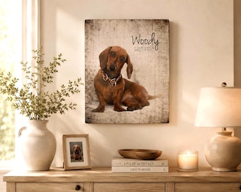 Dog Memorial Gift, Pet Memorial Gift, Dog Loss Gift, Pet Portrait on Wood, Personalized Pet Remembrance