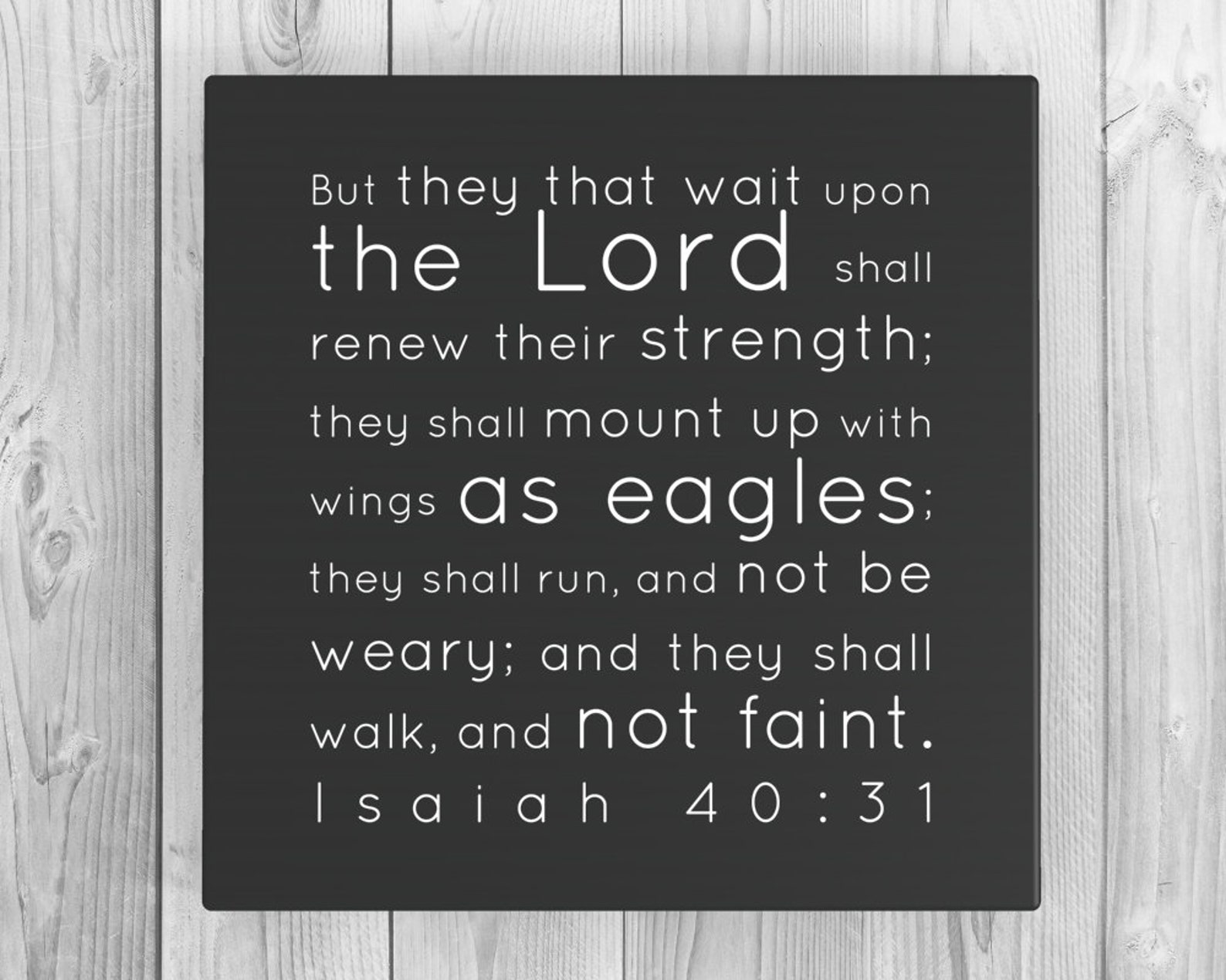 They That Wait Upon the Lord Scripture on Canvas Isaiah 40;31 ...