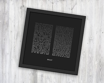 Wedding Vow Art, First Wedding Anniversary Paper Gift for Him, Framed Wedding Vows Print, Fine Art Paper, Anniversary Gift