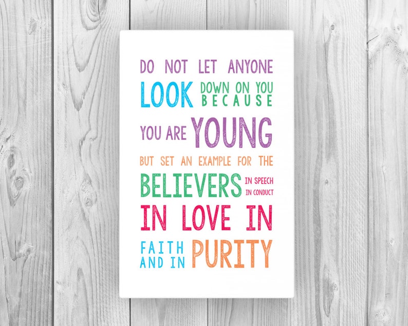 1 Timothy 4 12 Scripture On Canvas Bible Verse Art For Kids Etsy 1-timothy-4-12-scripture-on-canvas-bible-verse-art-for-kids-etsy