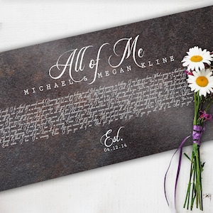 6th Anniversary Gift, Wedding Song on Iron, 6 Year Wedding Anniversary Gift for Husband, Song on Metal, First Dance Song Print, Gift on Iron