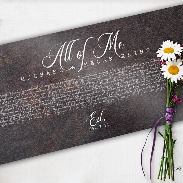 6th Anniversary Gift, Wedding Song on Iron, 6 Year Wedding Anniversary Gift for Husband, Song on Metal, First Dance Song Print, Gift on Iron
