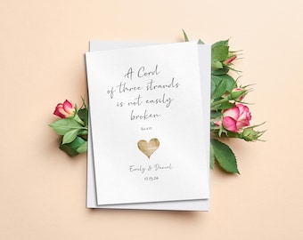 Personalized Anniversary Card: Cord of Three Strands Print