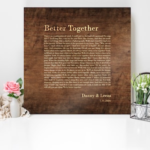 Wood lyrics sign, Customizable Song Lyrics Wall Art, 5th  Anniversary Gift, 5th Anniversary Gift for him, Wood Anniversary Gift, Wooden Song
