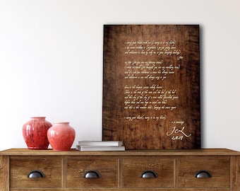 Personalized Wood Anniversary Plaque: E.E. Cummings Poem, Rustic Wall Art