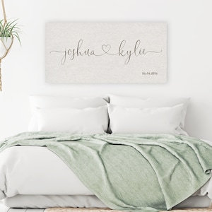 Personalized Anniversary Wall Art, Name Sign, 2nd Anniversary Gift for Wife, Cotton Anniversary Gift, Canvas Name Sign, 2 year Cotton gift
