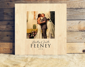 Wood Anniversary Gift, Photo Gift on Wood, 5th Wedding Anniversary Gift, 5 Year Anniversary Gift for Him, Gift for Her, Wood Photo Gift