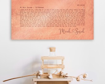 Custom Copper Song Lyrics Art, Anniversary Gift for Husband Wife