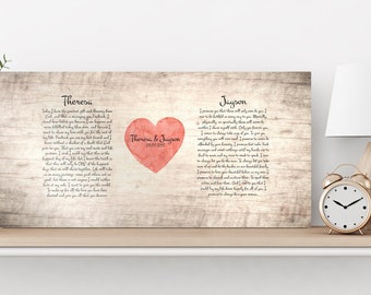 5 Year Wedding Anniversary Gift, Our Vows on Wood Sign, Wooden Anniverary Gift, Print vows, 5th Anniversary Gift, Personalized Wood Gift