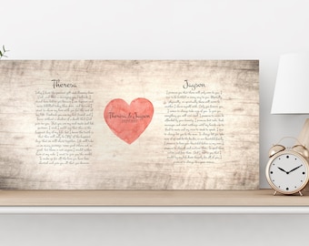 5 Year Wedding Anniversary Gift, Our Vows on Wood Sign, Wooden Anniverary Gift, Print vows, 5th Anniversary Gift, Personalized Wood Gift