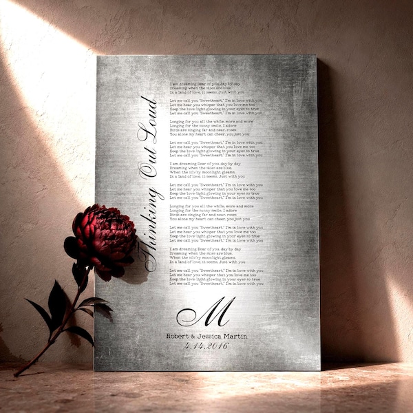 10th Anniversary Gift for Her, 10 Year Anniversary Gift for husband, Wedding Song on Tin, Gift for Wife, Aluminum Anniversary Gift for her
