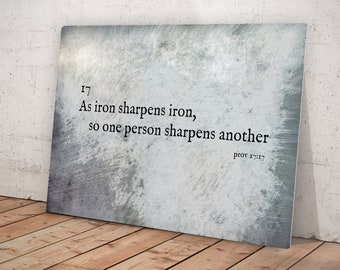 Iron Sharpens Iron, Anniversary Gift for Him, Personalized Gift for Him, Sign, Christian wall art, Iron Anniversary Gift, Iron Gift for men