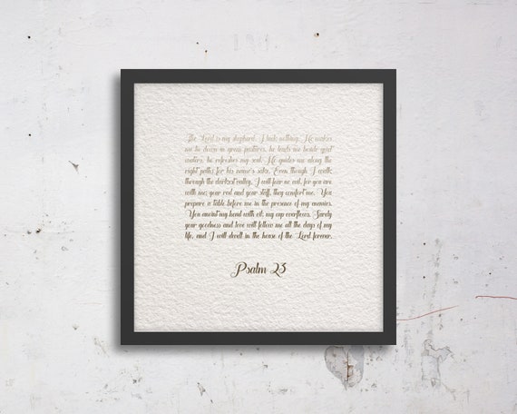 Psalm 23 Delicate Wall Decor Framed Scripture For Her Etsy