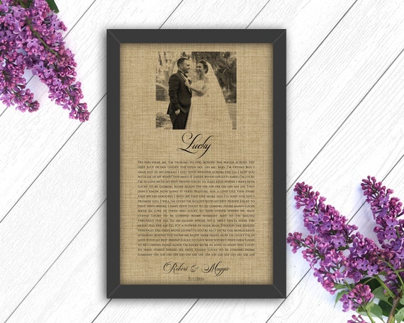 4th/ Linen Anniversary Gift - Personalized Wedding Vows, Custom Couples Portrait On Canvas Or Printable