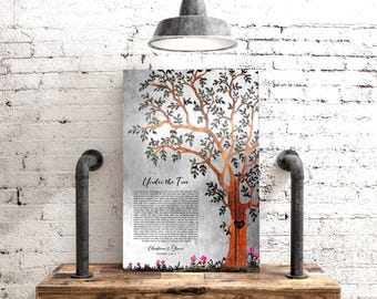 Custom Song Lyric Art: 10th Anniversary Tin Gift, Personalized Tree Sign