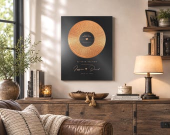 22nd Anniversary Copper Record, Personalized, Copper Anniversary Gift, for Him, 7th Anniversary, Copper Gift, 7 Year Gift