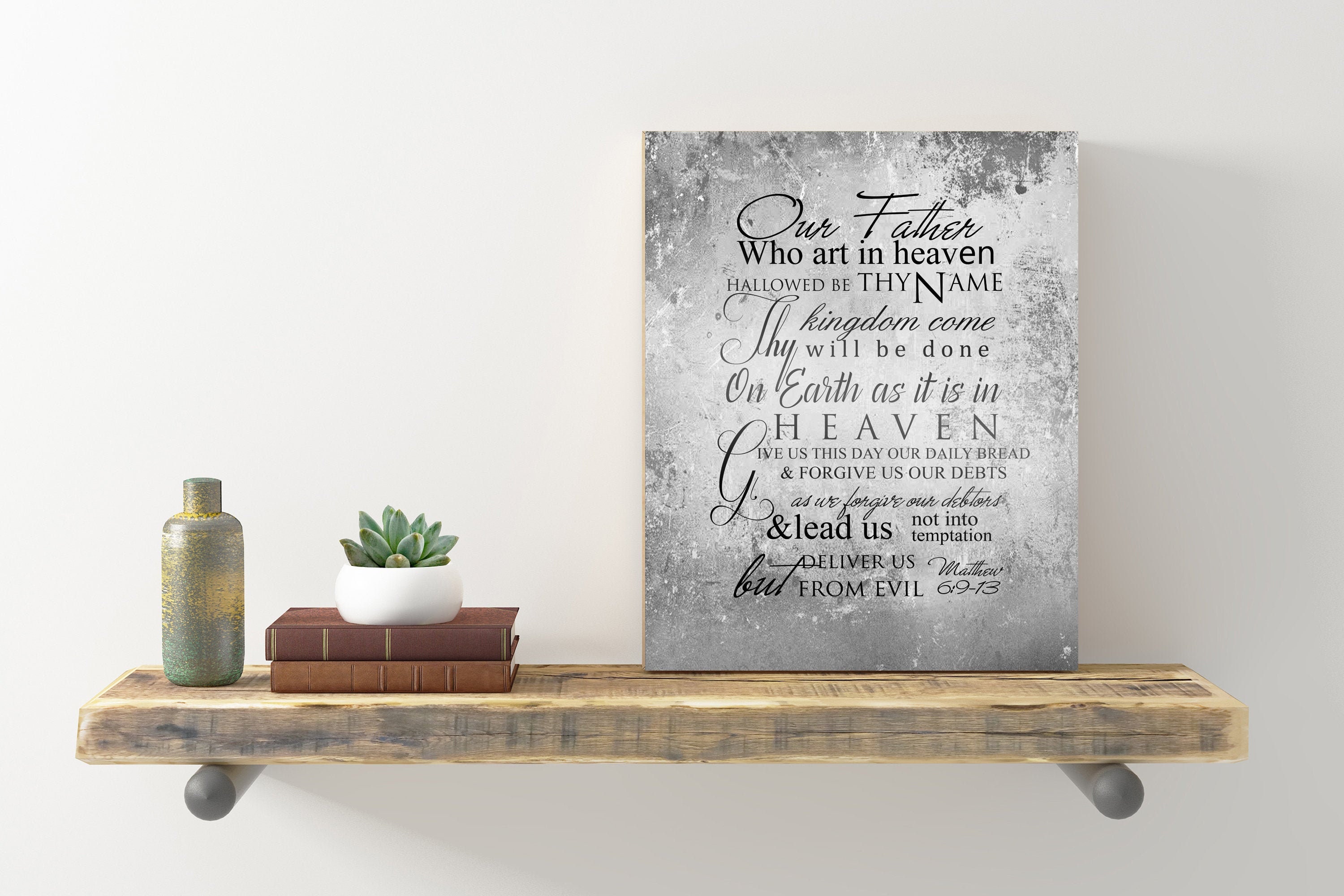 The Lords Prayer Sign, Sympathy Gift, Tin Gift for Wife, Our Father who art in Heaven, Metal Scripture sign, Christian Wall Decor, Tin Gift