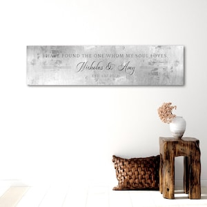 Personalized Tin Anniversary Sign: Song of Solomon, Couple&#39;s Names