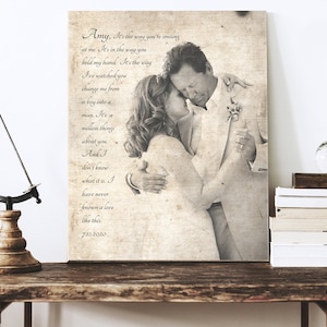 Custom Cotton Anniversary Canvas: Photo & Song Lyrics Keepsake