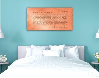 Wedding Song on Copper, Gift for Husband, 7 Year Wedding Anniversary, Established Sign, First Dance Print, 7th Anniversary Gift, Copper Gift